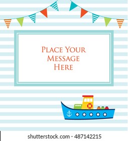cute boat part message card
