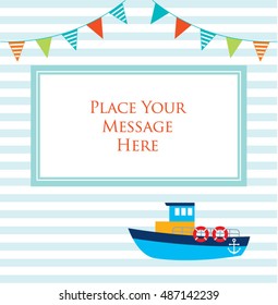 cute boat part message card