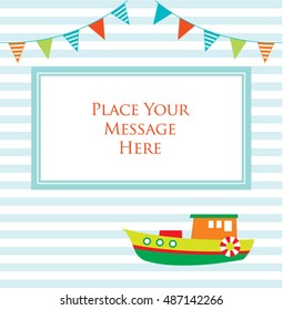 cute boat part message card