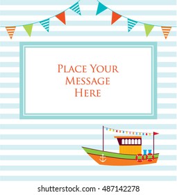 cute boat part message card