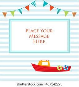 cute boat part message card