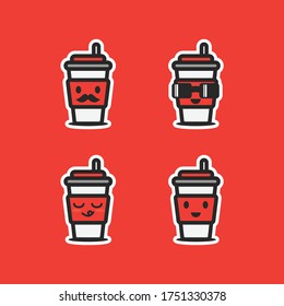 Cute boba drink character vector