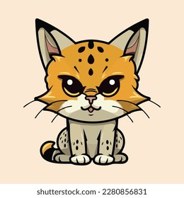 Cute Bobcat Illustration Vektor: Schöne Lynx Design-Kunstwerke