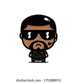 Cute bodyguard character vector design