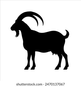 Cute boer goat silhouette isolated on white background. Boer goat icon vector illustration design.