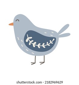 Un pájaro de boho. Impresión para decoración de guardería. La decoración de las habitaciones para niños de estilo escandinavo. Ilustración del vector