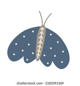 Hermosa polilla. Impresión para decoración de guardería. La decoración de las habitaciones para niños de estilo escandinavo. Ilustración del vector