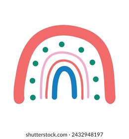 Cute boho rainbow. Cliparts for baby room, greeting cards, kids and baby t-shirts and wear