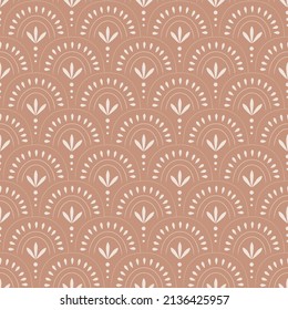 Un estilo de boho sin fisuras con arcos. Fondo vectorial en un estilo bohemio moderno perfecto para la reserva de recortes, textiles, papel de embalaje y papel de papelería para niños y adultos