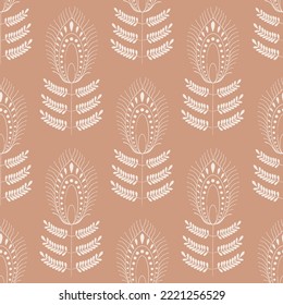 El estilo de boho lindo con flores o plumas. Fondo vectorial en un estilo bohemio moderno perfecto para la reserva de recortes, textiles, papel de embalaje y papel de papelería para niños y adultos