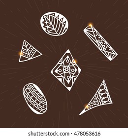 Cute boho vector illustration. Design elements for invitations, cards, decals, scrap booking.