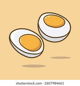 Cute boiled egg for diet breakfast food cartoon vector