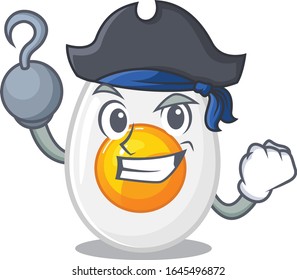 Cute boiled egg mascot design with a hat