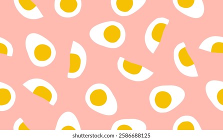 Cute boiled eggs pattern background vector design