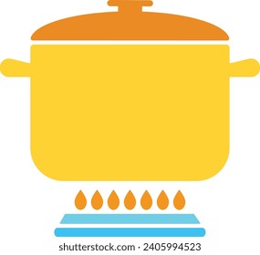 Cute Boiling Pot Vector Illustration