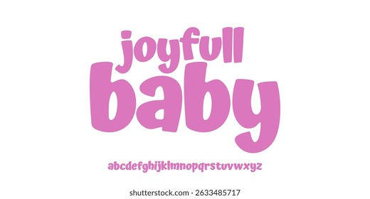 Cute bold decorative alphabet display font vector. Rounded friendly typography style