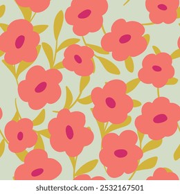 Patrón sin fisuras lindo del Vector floral y de la hoja. Perfecto para proyectos de tela, Fondo de pantalla y niños. 