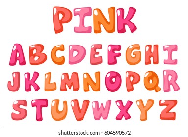 cute bold font in pink color for kids