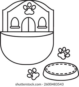 Cute Bold Outline Coloring Page – Pocket with Toys, Stuffed Animals, and Bedding – Fun and Easy Printable for Kids and Adults
