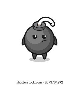 cute bomb character with suspicious expression , cute style design for t shirt, sticker, logo element