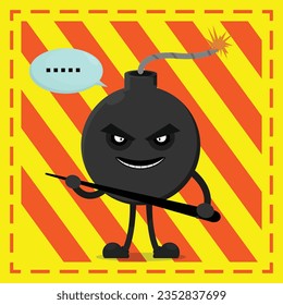 cute bomb character vector illustration