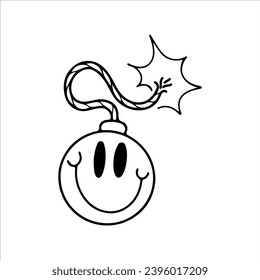 ilustración vectorial de carácter de bomba lindo