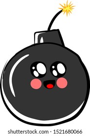 Cute Bombe, Illustration, Vektorgrafik auf weißem Hintergrund.