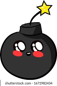 Cute bomb, illustration, vector on white background.
