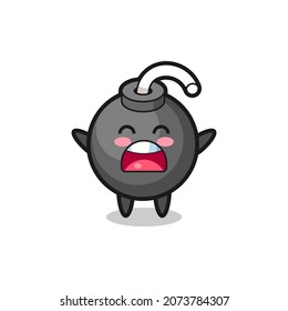 cute bomb mascot with a yawn expression , cute style design for t shirt, sticker, logo element