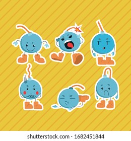 Cute Bomb Mascots Sticker Pack