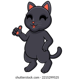 Cute bombay cat cartoon giving thumb up