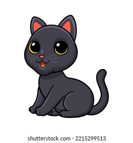 Cute bombay cat cartoon sitting