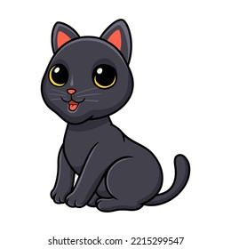 Cute bombay cat cartoon sitting