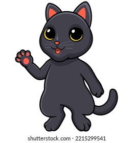 Cute bombay cat cartoon waving hand