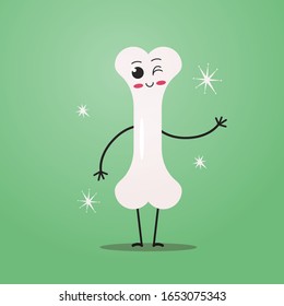 cute bone cartoon character funny human internal mascot organ anatomy healthcare medicine concept vector illustration