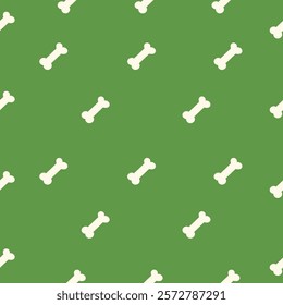 Cute bone pattern on green background