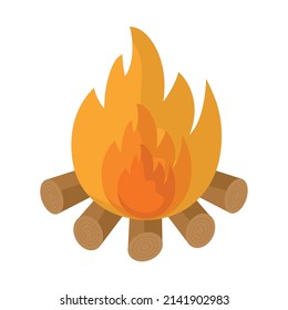 cute bonfire design over white