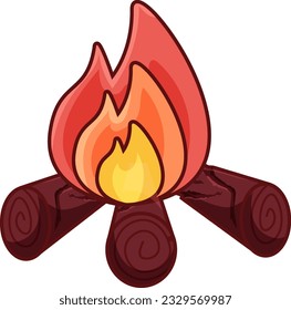 Cute Bonfire Icon Vector Illustration