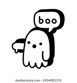 cute boo ghost vector, can be used for stickers
