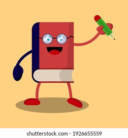 cute book cartoon of vector illustration