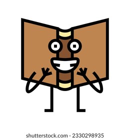 cute book character color icon vector. cute book character sign. isolated symbol illustration