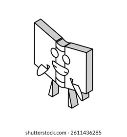 cute book character isometric icon vector. cute book character sign. isolated symbol illustration