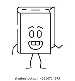 cute book character line icon vector. cute book character sign. isolated contour symbol black illustration