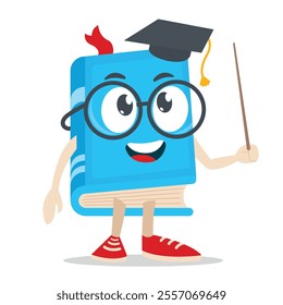 Cute Book Education Cartoon Vector
