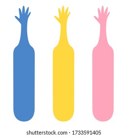 Cute bookmark for children’s book with fingers. Vector illustration on white isolated background. Decor
 plastic bookmarks. Cartoon flat
