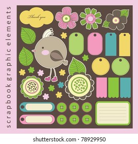 cute bookmarks for scrapbook. vector illustration