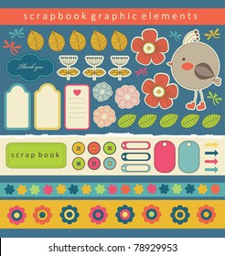 cute bookmarks for scrapbook. vector illustration