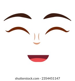 Cute borderless happy facial expression Vector