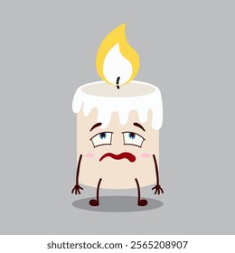 cute bored expression of candle cartoon character
