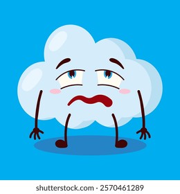 cute bored expression of cloud cartoon character
